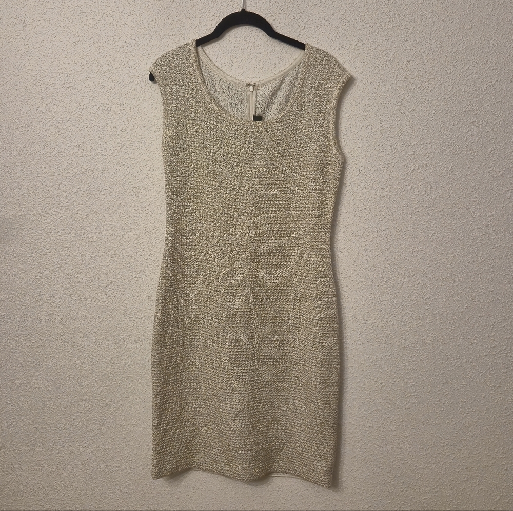 St.John Elegant Cream Sleeveless Dress